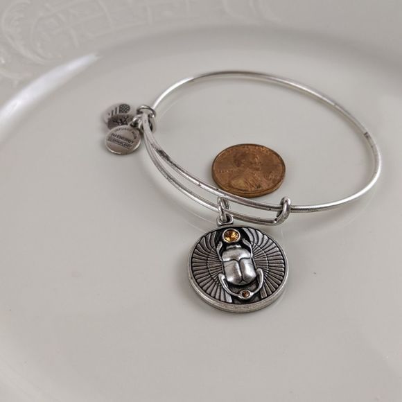 Alex and Ani Raf. Silver Egyptian Scarab Bracelet - Picture 4 of 4